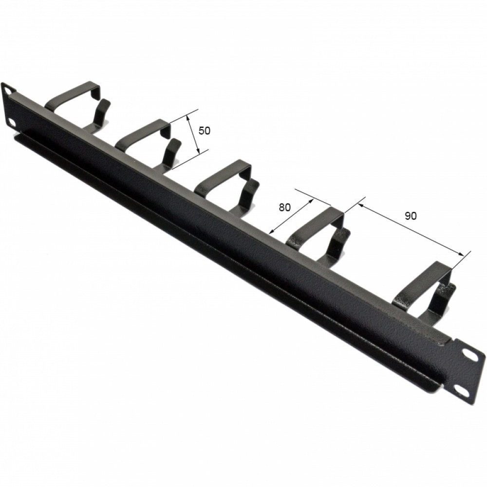 Кабельний організатор CMS 1U з 5 металевими кільцями, чорний Київ - фото 3