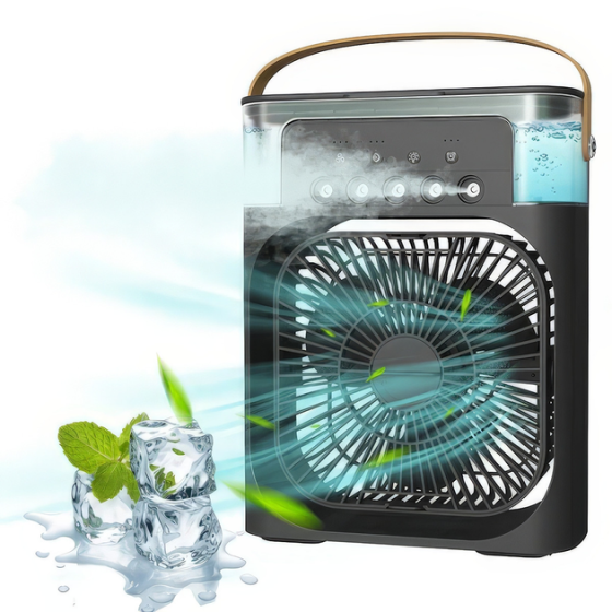 Настільний вентилятор зі зволожувачем повітря 4 в 1 Air Cooler Supretto працює тільки від USB Чорний Київ