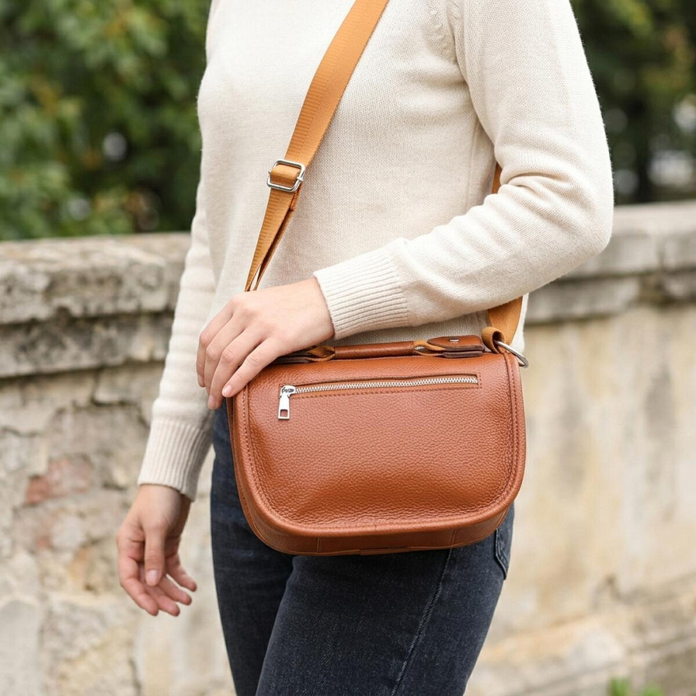 Напівкругла сумка для жінок з натуральної шкіри Vintage 22906 Коричневий Київ - фото 12