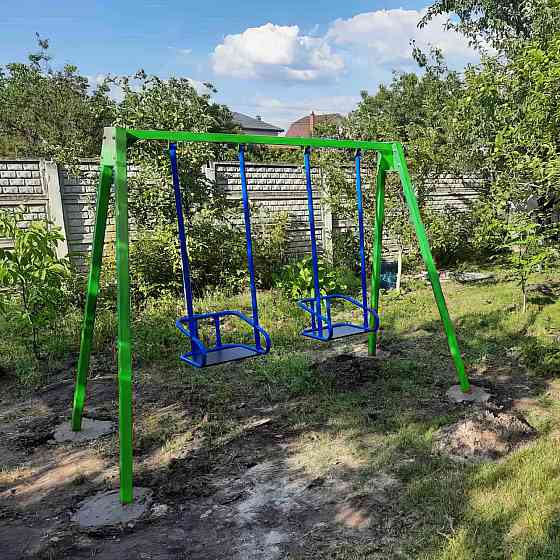 Качели детские садовые усиленные двухместные, высота 2м Харьков