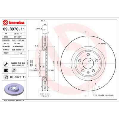 Тормозной диск Brembo 09.B970.11 Винница