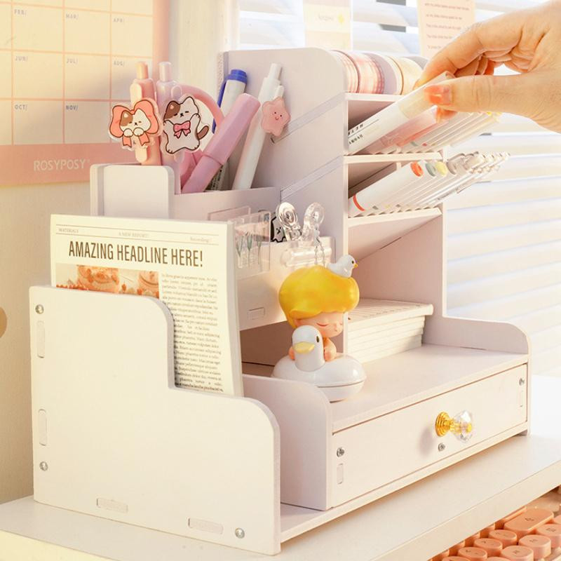 Органайзер настольный для канцелярии, маркеров и карандашей с тумбочкой White Винница - изображение 2