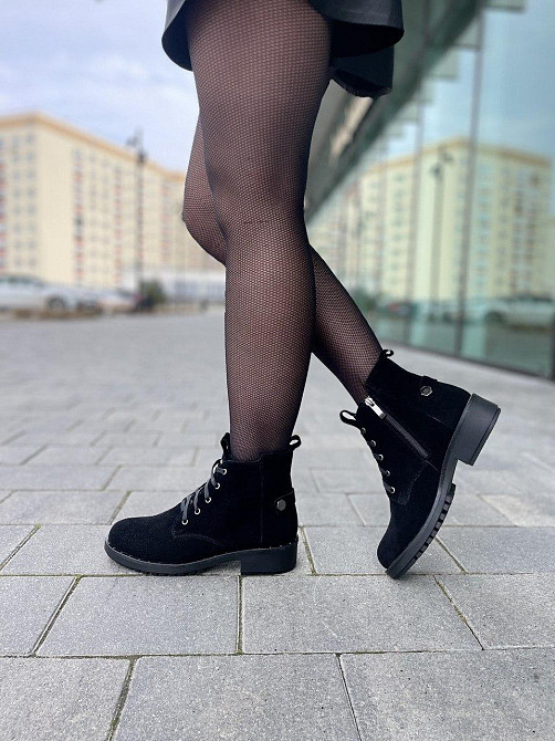 Черевики жіночі D and V чорні натуральна замша з хутром висота 12см підошва 3см (2979) Коломыя - изображение 3