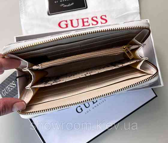 Женский кошелек на молнии Guess (7594) белый Киев