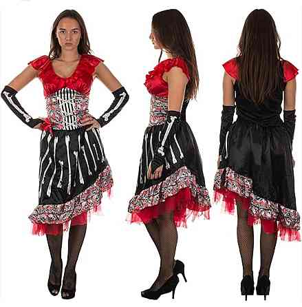 Сукня жіноча з черепами та нарукавниками для вечірки на Хелловін розмір S\М чорно-червоний Київ