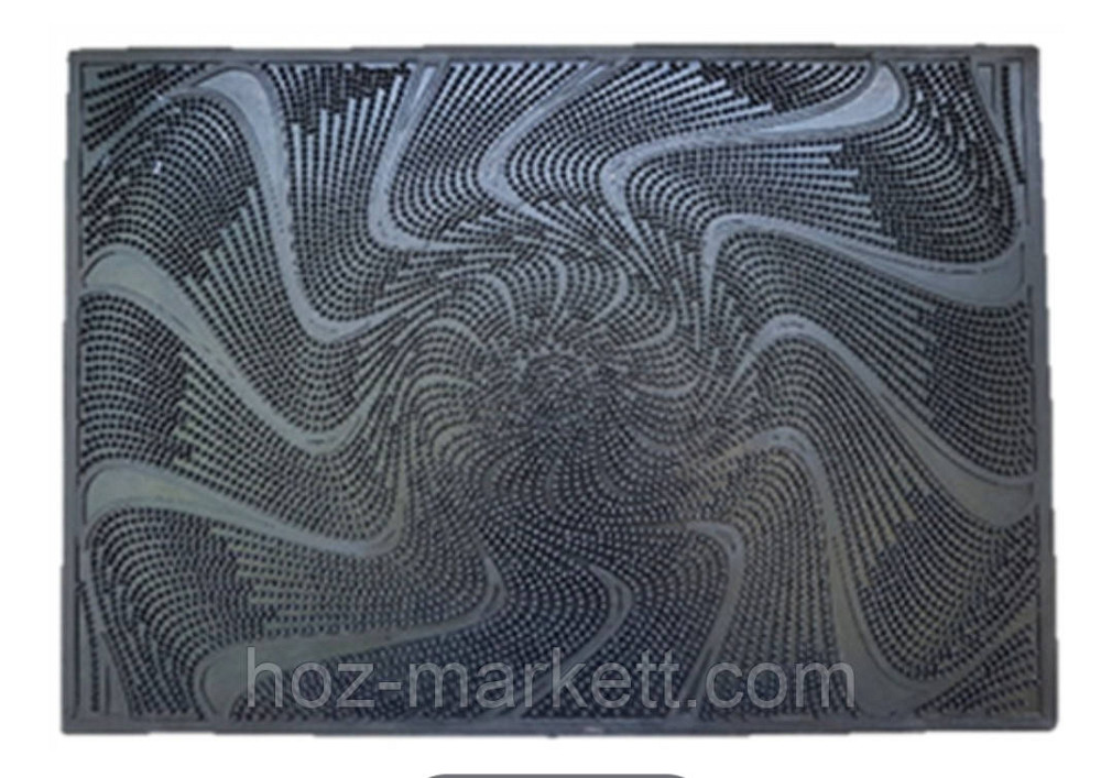 Коврик резиновый придверный  Водопад 57.2 см х 42 см черный Харьков - изображение 1