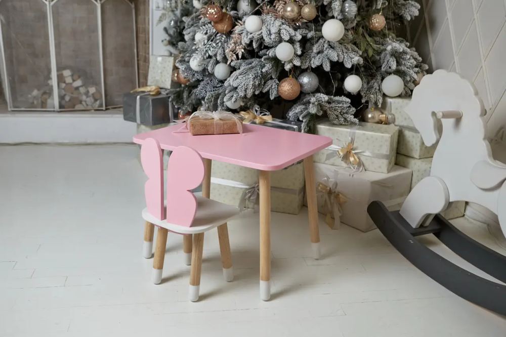 Дитячий прямокутний столик (Рожевий) та стільчик Метелик (Рожевий з білим) Вінниця - фото 10