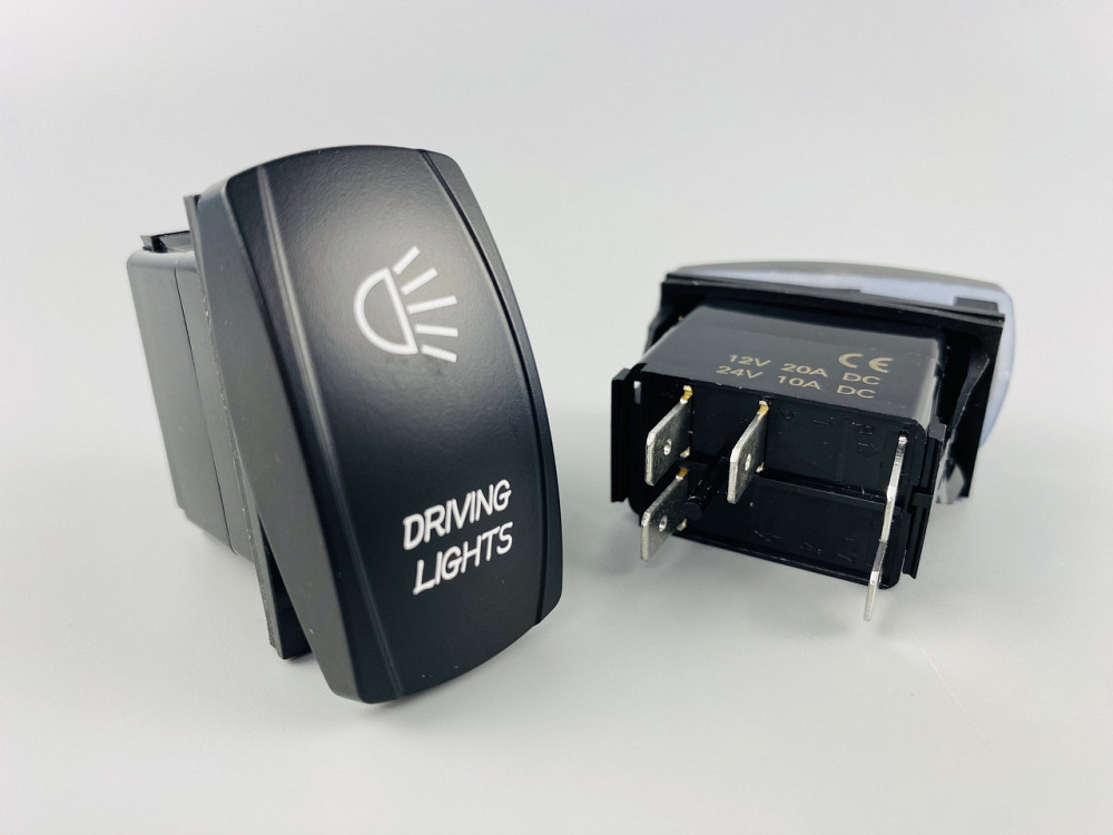 Клавіша вимикач ON-OFF, 5 ніжок, синя підсвітка, малюнок — фара додатковий. Мукачево - фото 2