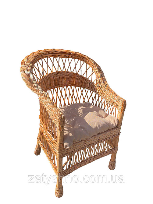 Крісло плетене з подушкою Київ - фото 7