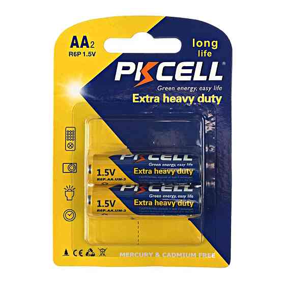 Комплект з 20 батарейок PKCELL Extra Heavy Duty AA R6P 1.5V по 2шт./блістер Київ
