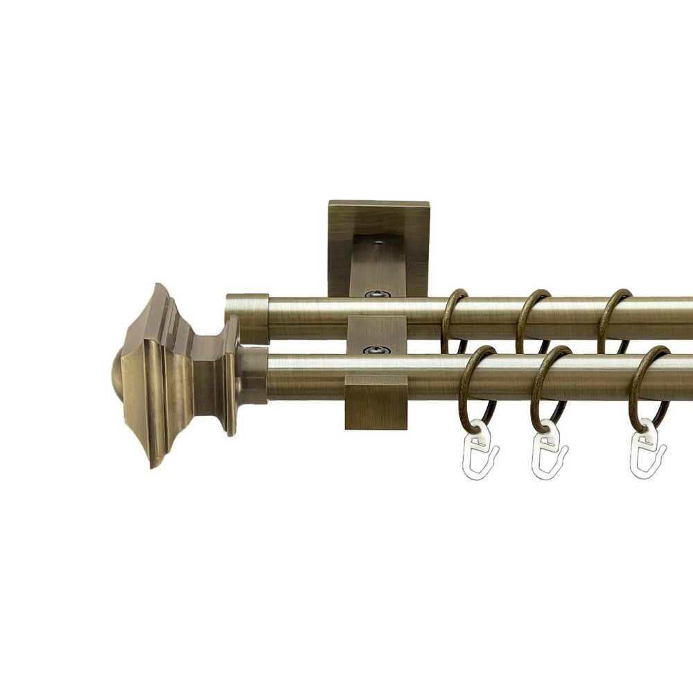 Карниз Orvit Борджеза металевий дворядний техно гладка труба кільце металеве Антик 19\19 мм 300 см (00-00026889) Львів - фото 1