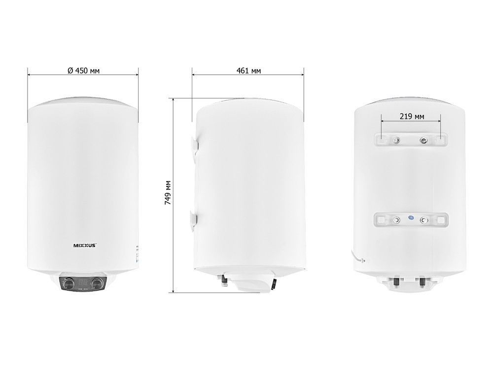 Водонагрівач "Циліндр" MIXXUS EWH-08080 ROUND DRY накопичувальний 80 л, сухий тен 2 kW   ( WH0609 ) 24079 Харків - фото 2