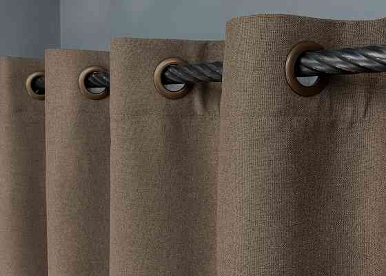 Комплект штор на люверсах VR-Textil Блэкаут двусторонний ASHEN NIGHT № 1854ш Коричневый 150х270 см 2 шт (37-0294) Киев