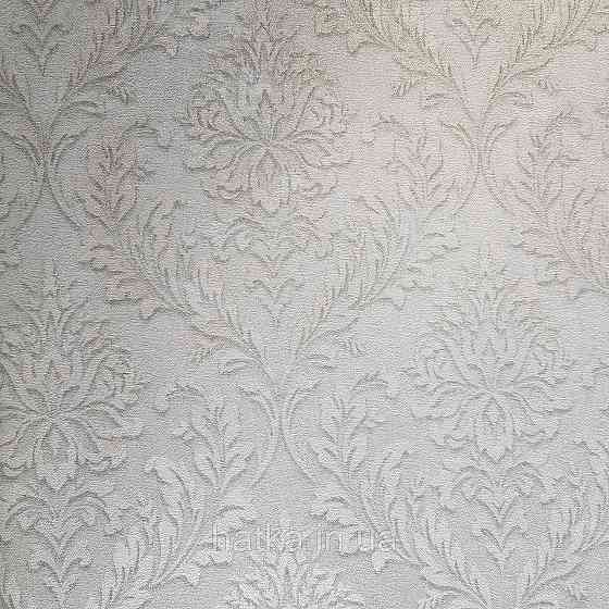 Обои виниловые на флизелине Rasch Raymond 1.06х10 вензель серебристый на светло зеленом 957013 Киев