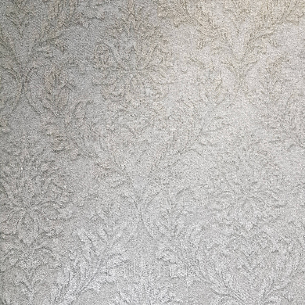 Шпалери вінілові на флізелін Rasch Raymond 1.06х10 вензель сріблястий на світло зеленому 957013 Київ - фото 1