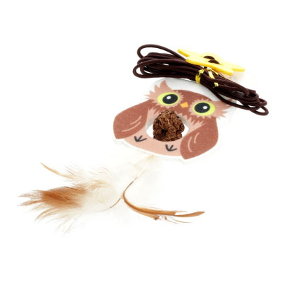 Игрушка для кошек Hippie Pet Сова з мотузкою коричнева 2 м (HIPCT2401060RU) Винница - изображение 1