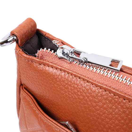 Сумка для женщин среднего размера на три отделения из натуральной кожи Vintage 22804 Рыжий Киев