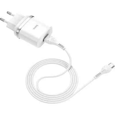 Зарядний пристрій HOCO C12Q Smart USB QC3.0 + cable USB to USB-C 18W White (6931474716309) Вінниця