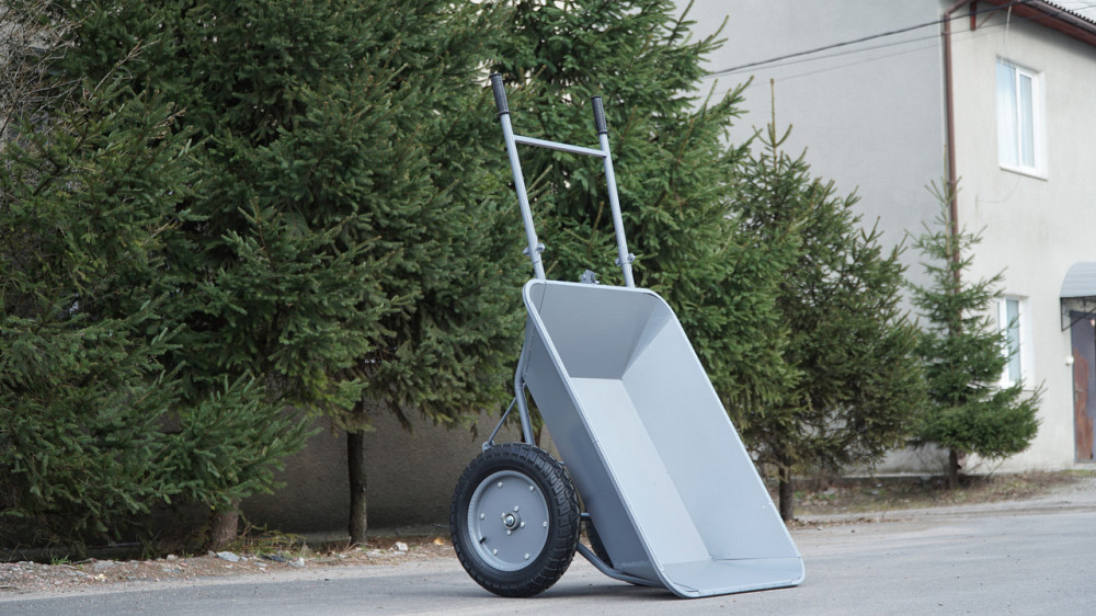 Тачка строительная Garden joys 390 Серая Тачка на двух колесах Тачка строительная усиленная двухколесная Белая Церковь - изображение 5