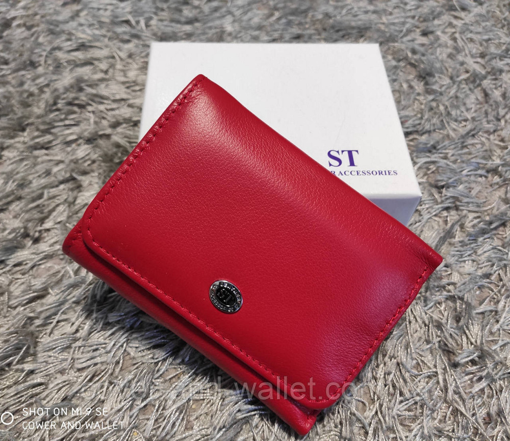 Червоний маленький жіночий гаманець з натуральної шкіри ST 403 Red Київ - фото 1