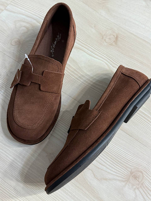 Туфлі жіночі Hengji 560-8 лофери замшеві коричневі, 38, 24 см Київ - фото 18