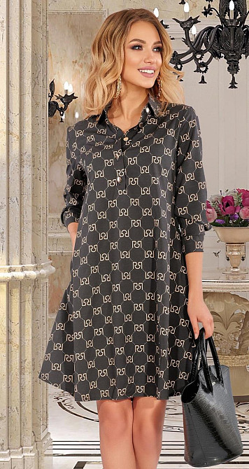 Красивое платье из ткани с мелким рисунком (48) Киев - изображение 1