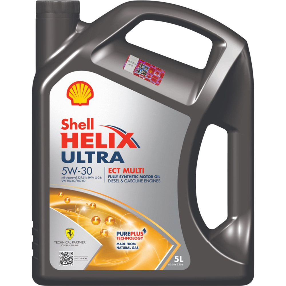 Shell Helix Ultra ECT MULTI 5W-30, 5 л — Преміум синтетична моторна олива для бензинових, дизельних та газових двигунів Ковель - фото 1
