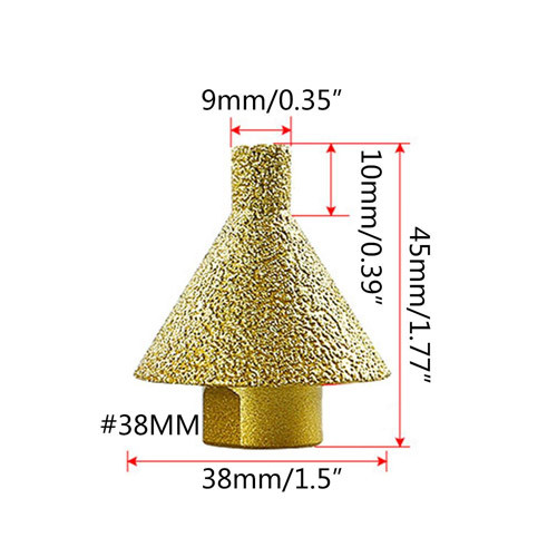 Фреза алмазная конусная 9-38мм M10 по керамике граните для дрели Вінниця - фото 4