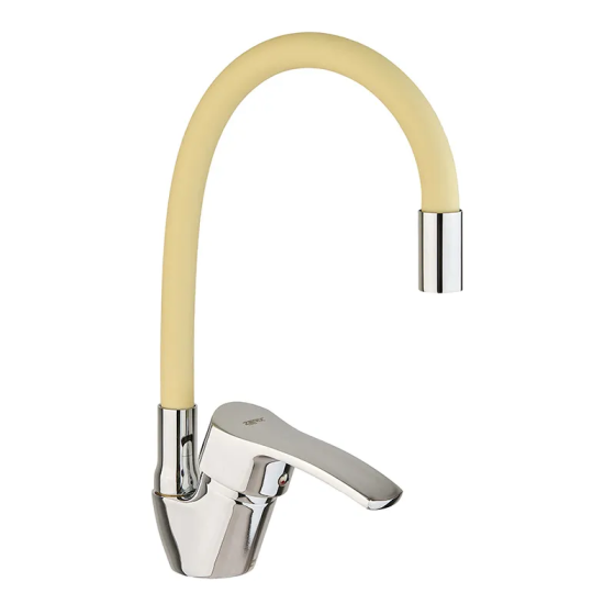 Кухонный смеситель с гибким силиконовым изливом Zerix YUB 279 Reflector Ivory ZX4977 Харьков
