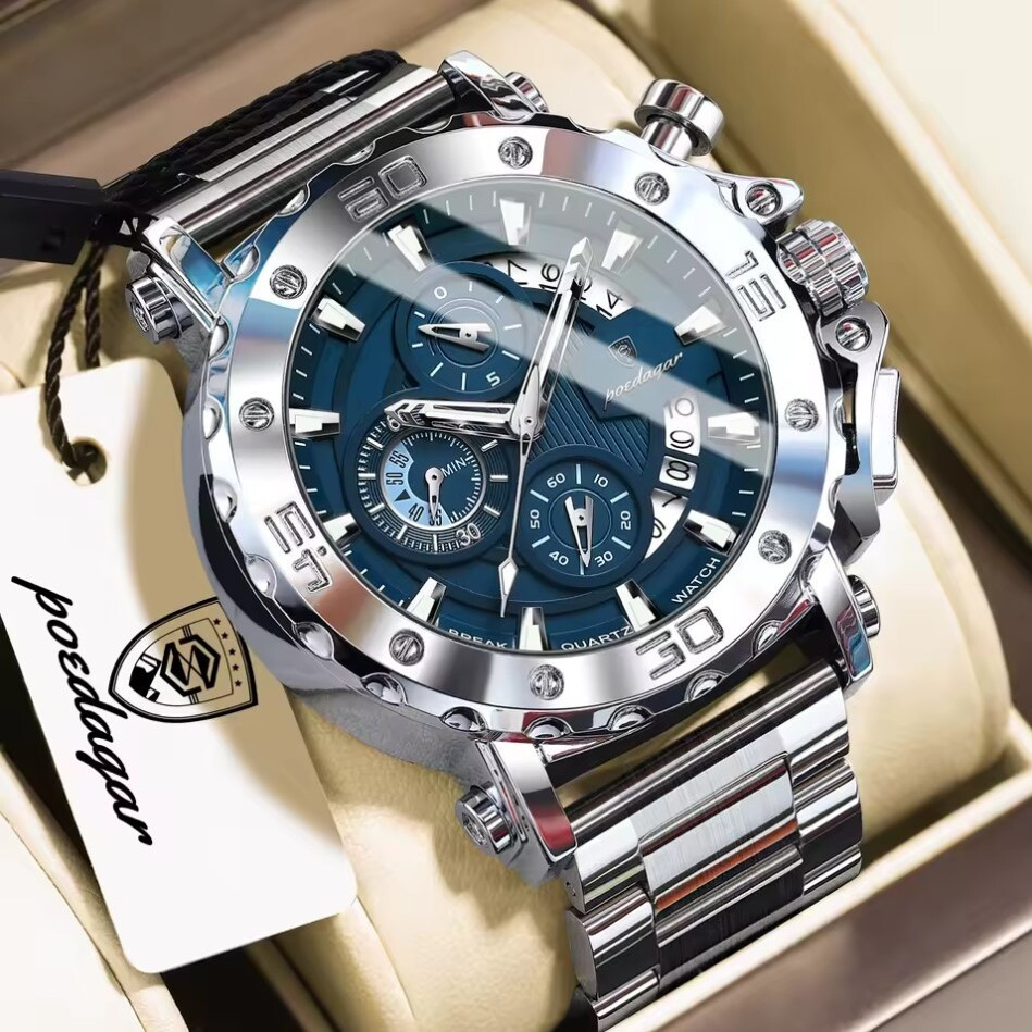 Часы мужские наручные Poedagar Crucial Серебристый Киев - изображение 2