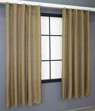 Комплект штор коротких VR-Textil Льон Мішковина № 673ш Капучино 130х170 см 2 шт (35-0016) Київ