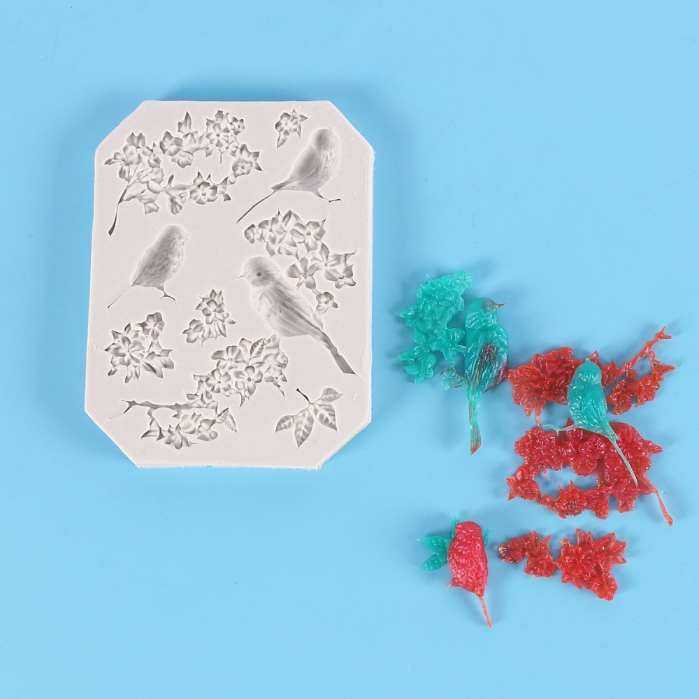 Молд силиконовый Птицы 117 на 90 мм серый Киев - изображение 9