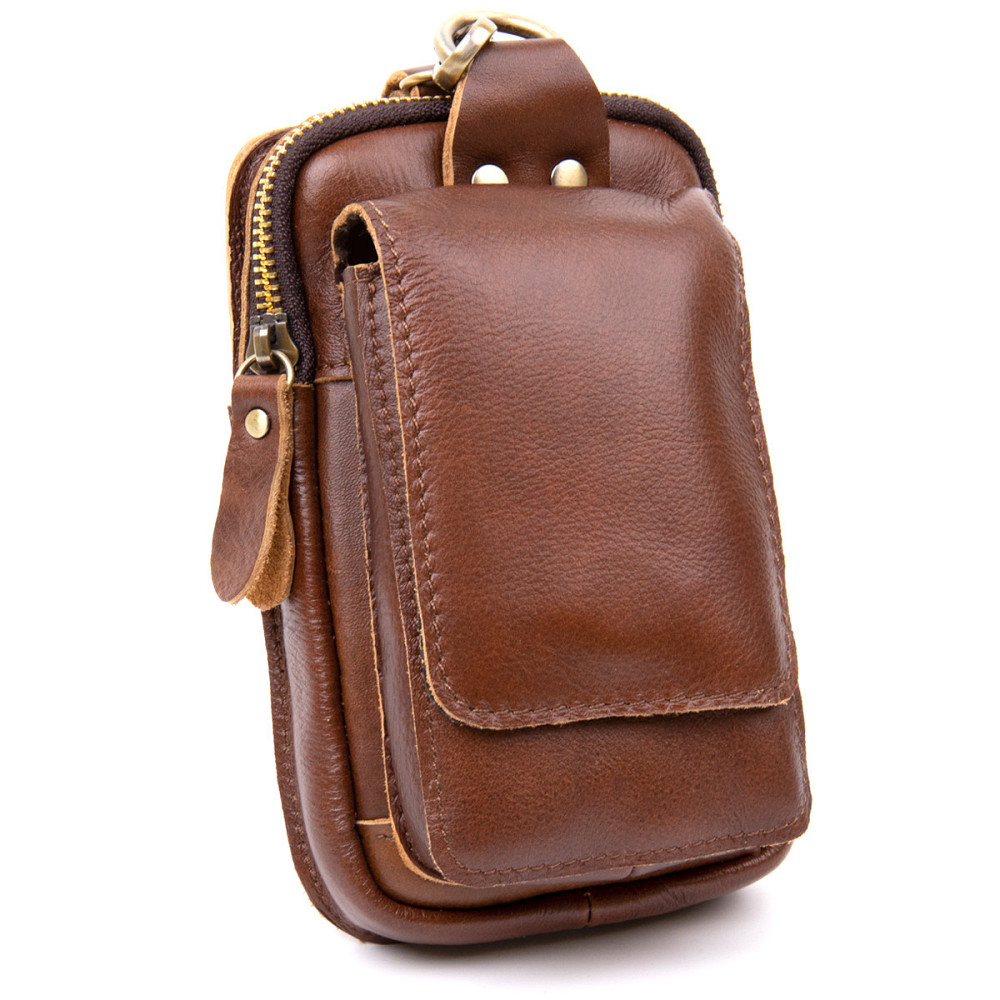 Барсетка поясна чоловіча Vintage 20417 Коричнева Київ - фото 9