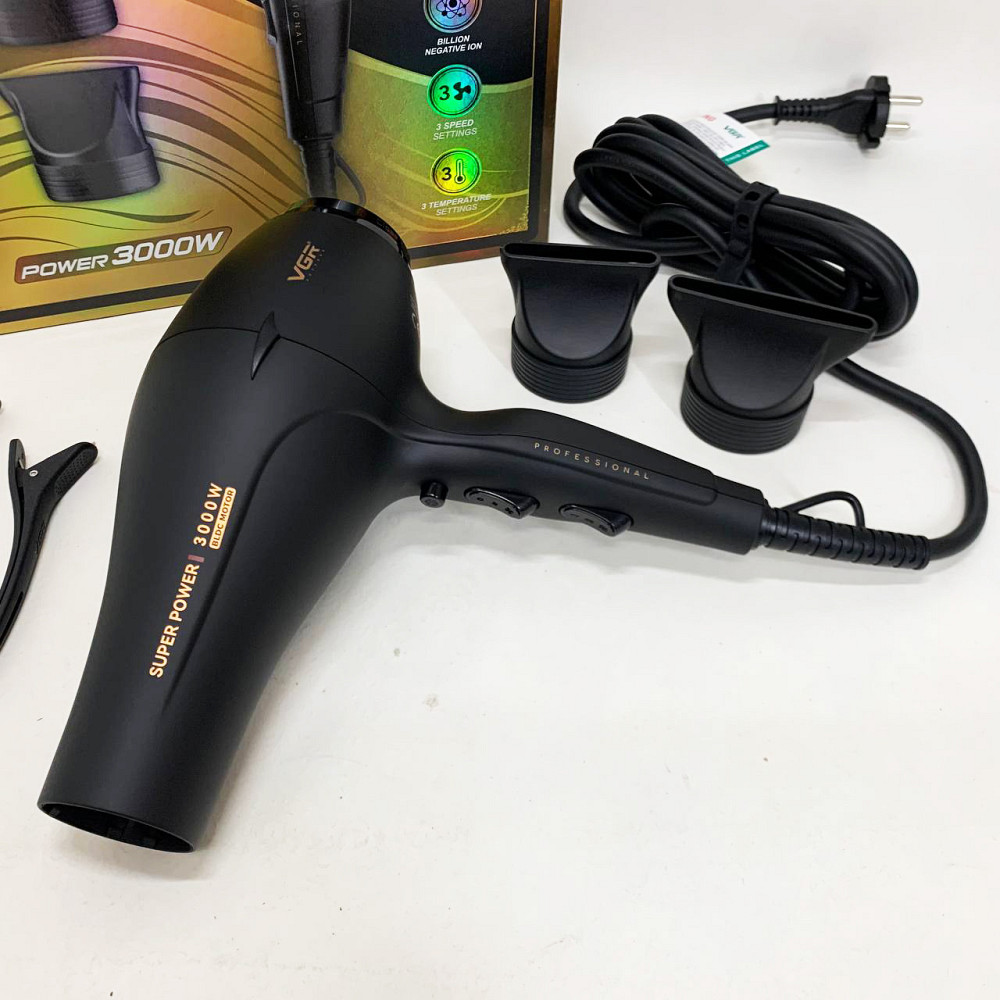 Фени для сушіння волосся VGR V-406 3000Вт, Зручний фен для домашнього використання HP-14 Івано-Франківськ - фото 3
