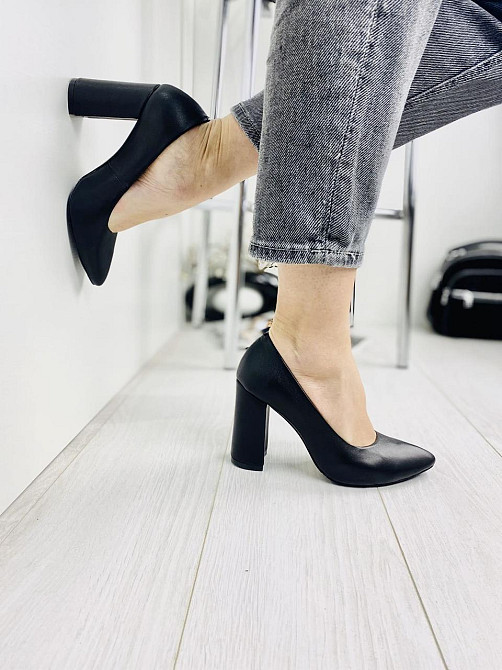 Ilona Туфлі жіночі ILONA чорні натуральна шкіра каблук 9.5 см розміри 36-40 (3192) Коломия - фото 7