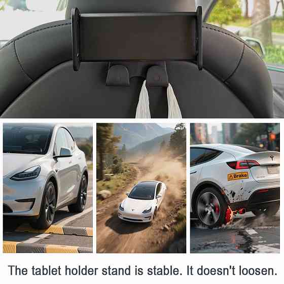 Тримач планшета на підголівник Tesla Model 3 Model Y універсальний для задніх сидінь, міцний автомобільний холдер Николаев