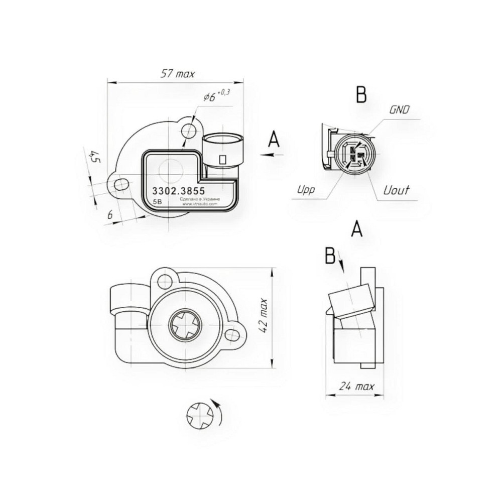 Датчик дроссельной заслонки 2110, 2115 ВТН положения Мукачево - изображение 1
