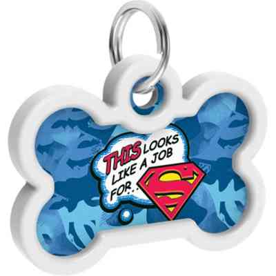 Адресник для животных WAUDOG Smart ID с QR паспортом "Работа для Супермена", кость 40х28 мм (0640-1016) Винница