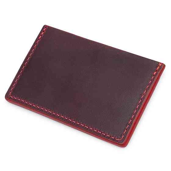 Кожаный женский картхолдер Бордовый (GRANDE PELLE) Киев