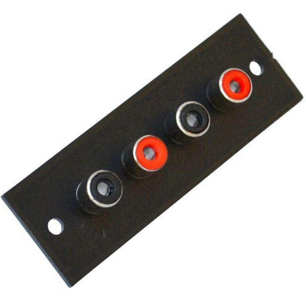 Гніздо RCA х4 монтажне на панелі, прямокутна Полтава - фото 1