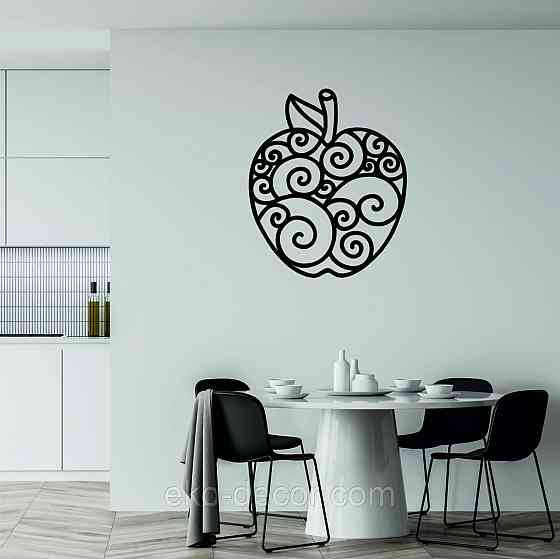 Декоративное настенное Панно «Яблоко» Декор на стену 110*92 см, Черный Киев