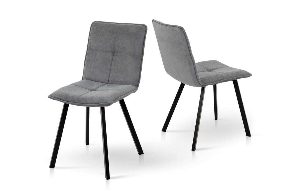 Стілець Тетріс, метал чорний/ тканина світло сір-- Киев - изображение 1