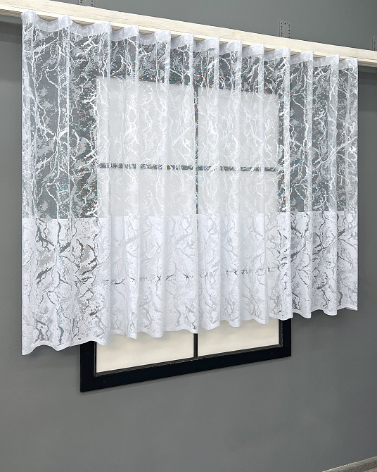 Тюль VR-Textil 2004т Жакард мармур Білий 400х120 см (42-1027) Київ - фото 2