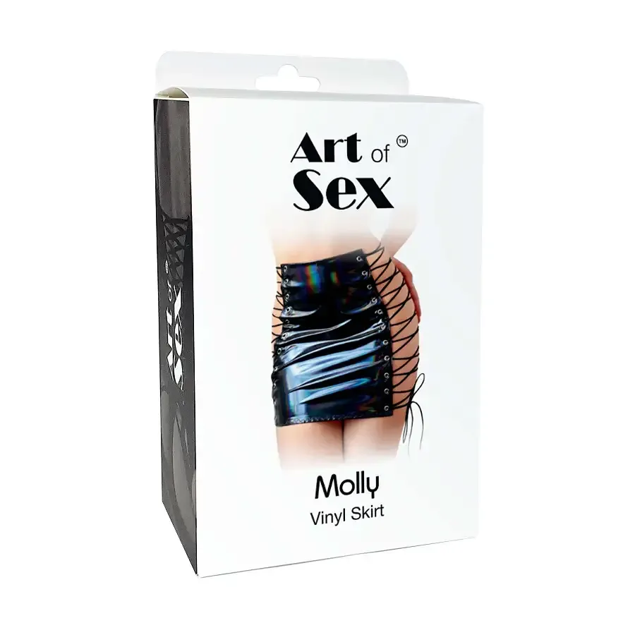 Лакована спідниця на шнурівці Art of Sex - Molly, колір чорний, XS-M Львов - изображение 3