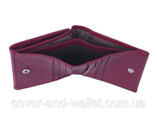 Маленький бордовий жіночий шкіряний гаманець з монетницею на кнопці ST Leather 219 Київ - фото 6