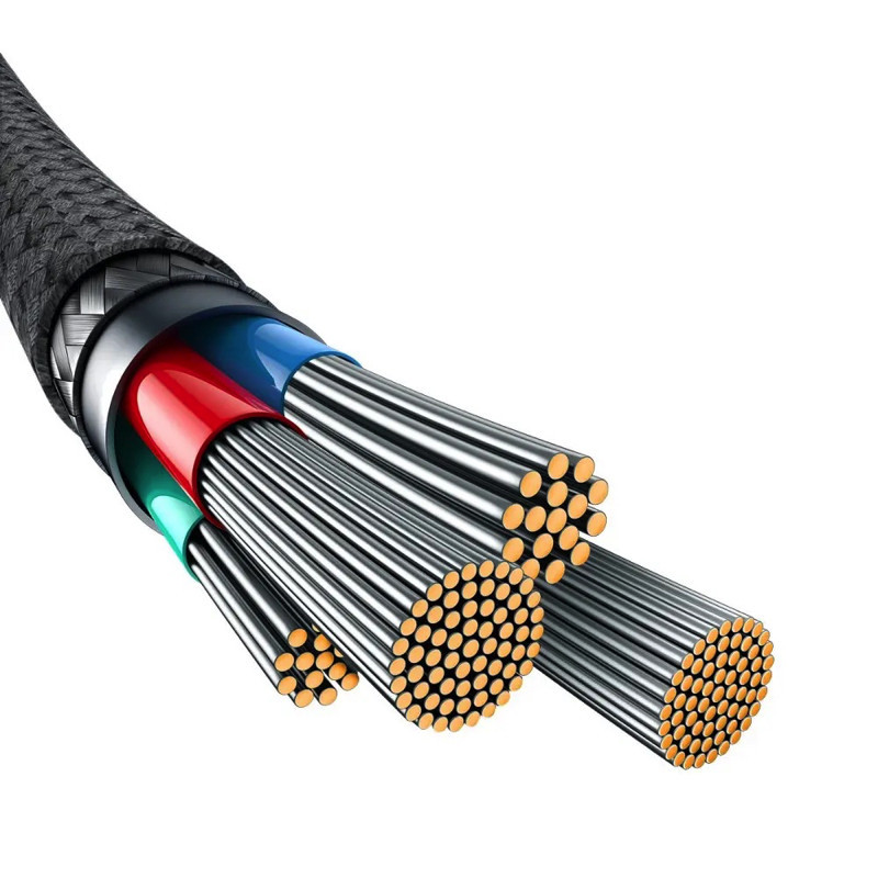 Кабель Type C - Lightning Baseus Unbreakable Series Fast Charging Data Cable USB to iP 2.4A 2m Cluster Black P10355802111-01 Одеса - фото 4