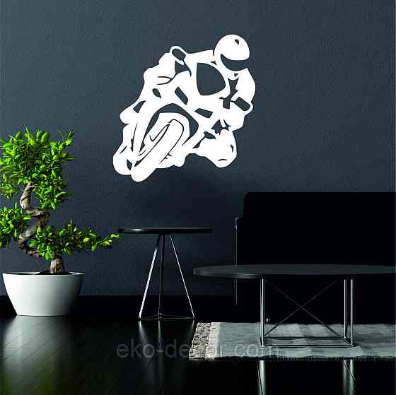 Декоративное настенное Панно «Мотоцыкл» Декор на стену 90*86 см, Белый Киев