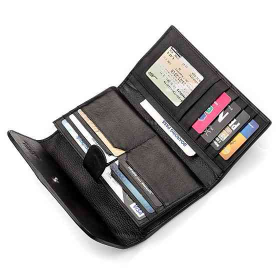 Гаманець жіночий STINGRAY LEATHER 18103 з натуральної шкіри морського ската Чорний Київ