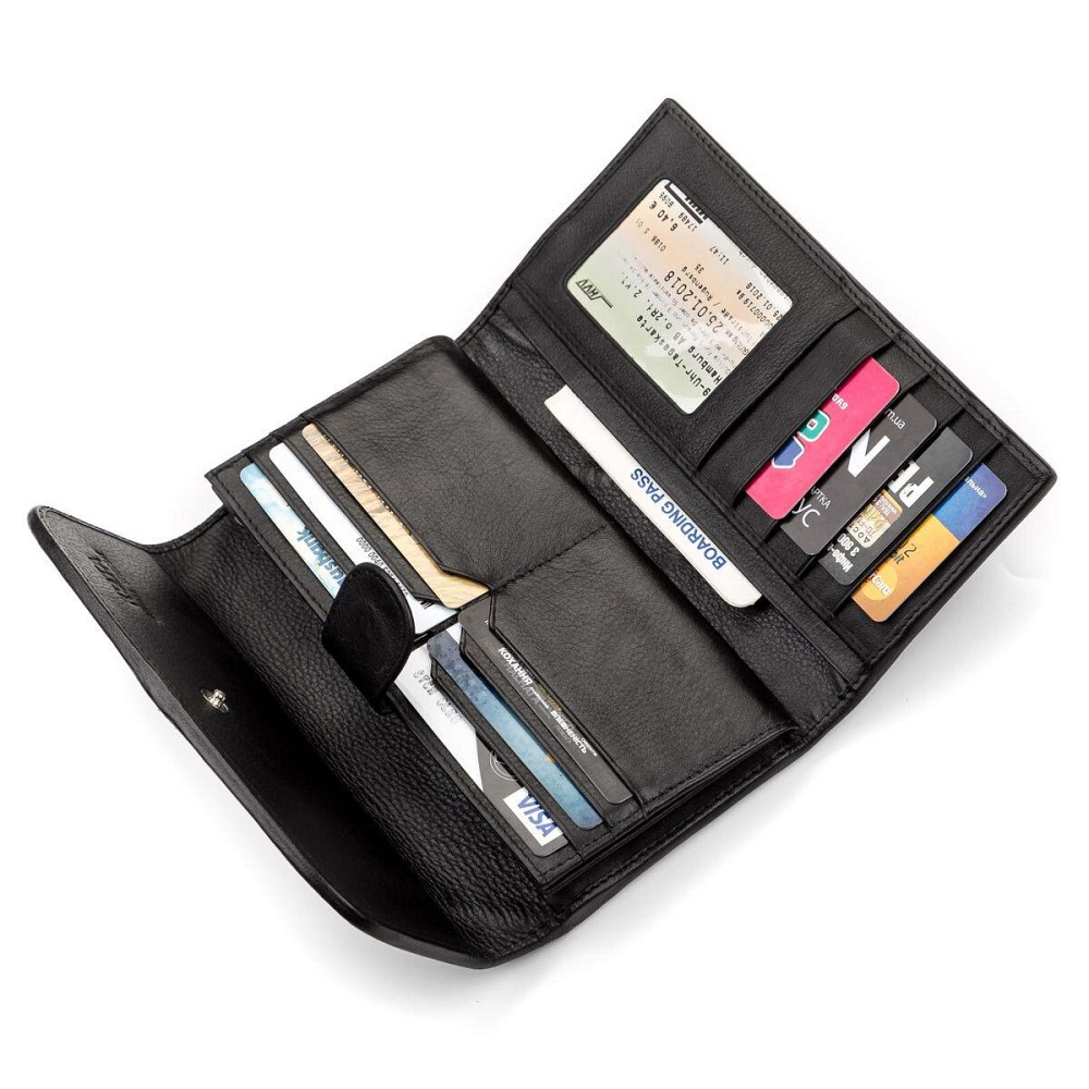 Кошелек женский STINGRAY LEATHER 18103 из натуральной кожи морского ската Черный Киев - изображение 5