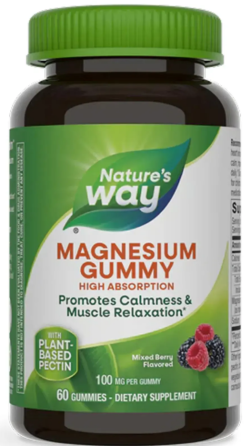 Магній цитрат жувальний Nature's Way Magnesium Gummy 60 цукерок зі смаком ягід Київ